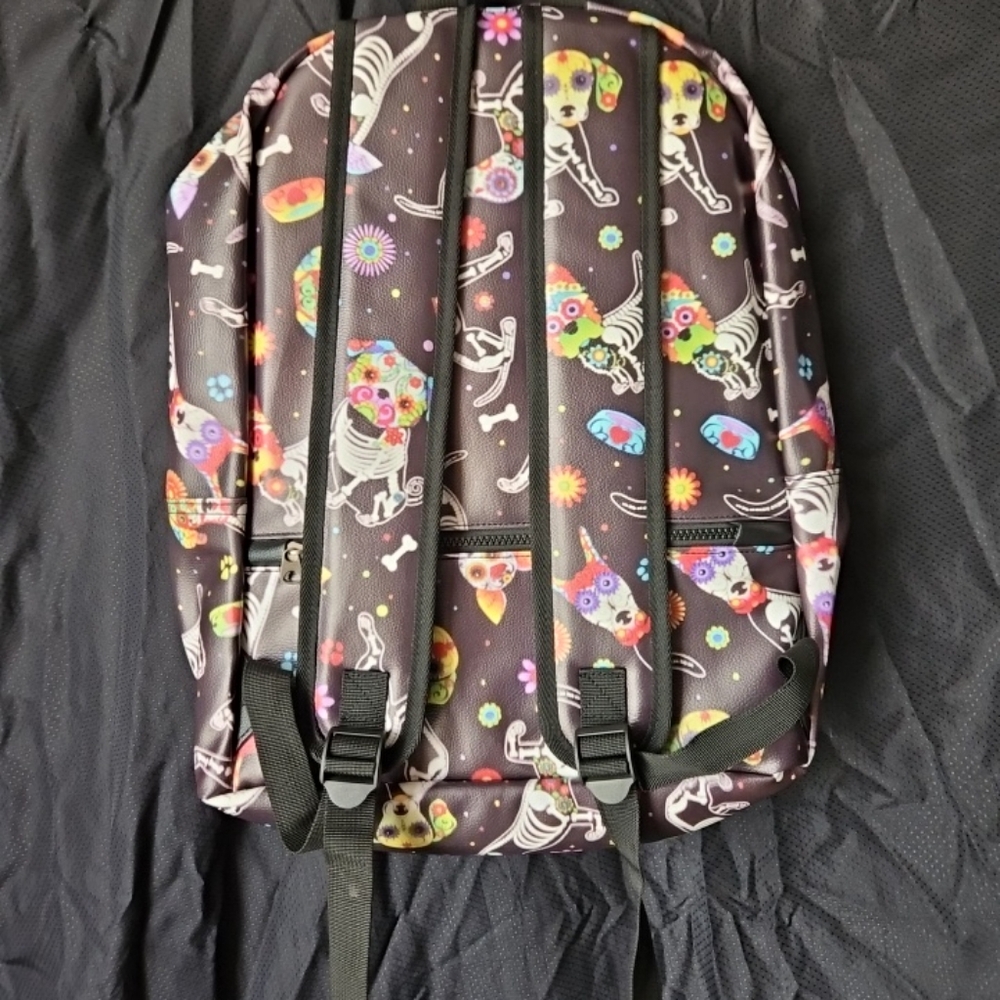 Floral Dog Skeleton Pattern Backpack - image 3